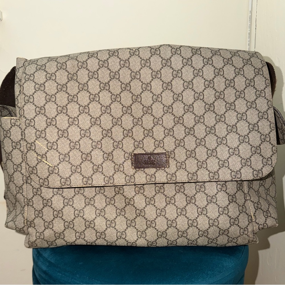 Gucci supreme canvas diaper bag